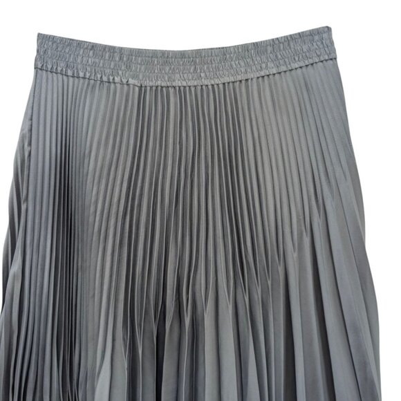 Club Monaco Pleated Midi Skirt Slate Blue Pull On Lined Size M - Picture 3 of 8
